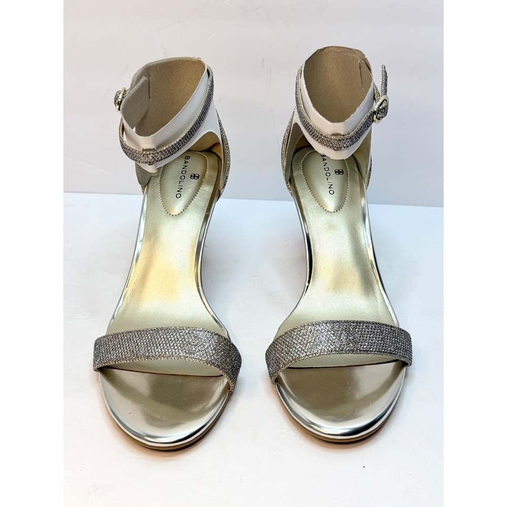 Bandolino Silver Sparkle Ankle-Strap Sandals